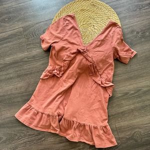 ASOS Ruffle Hem V Neck Dress size 6